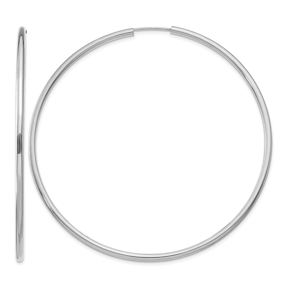 14k White Gold 2mm Polished Endless Hoop Earrings