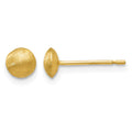 14K 5mm Satin Puffed Button Post Earrings