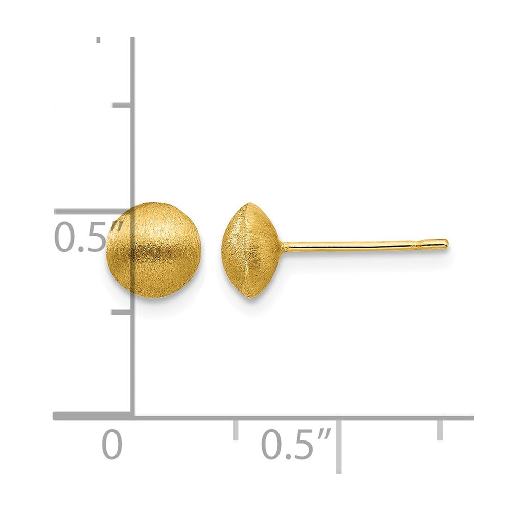 14K 7mm Satin Button Earrings