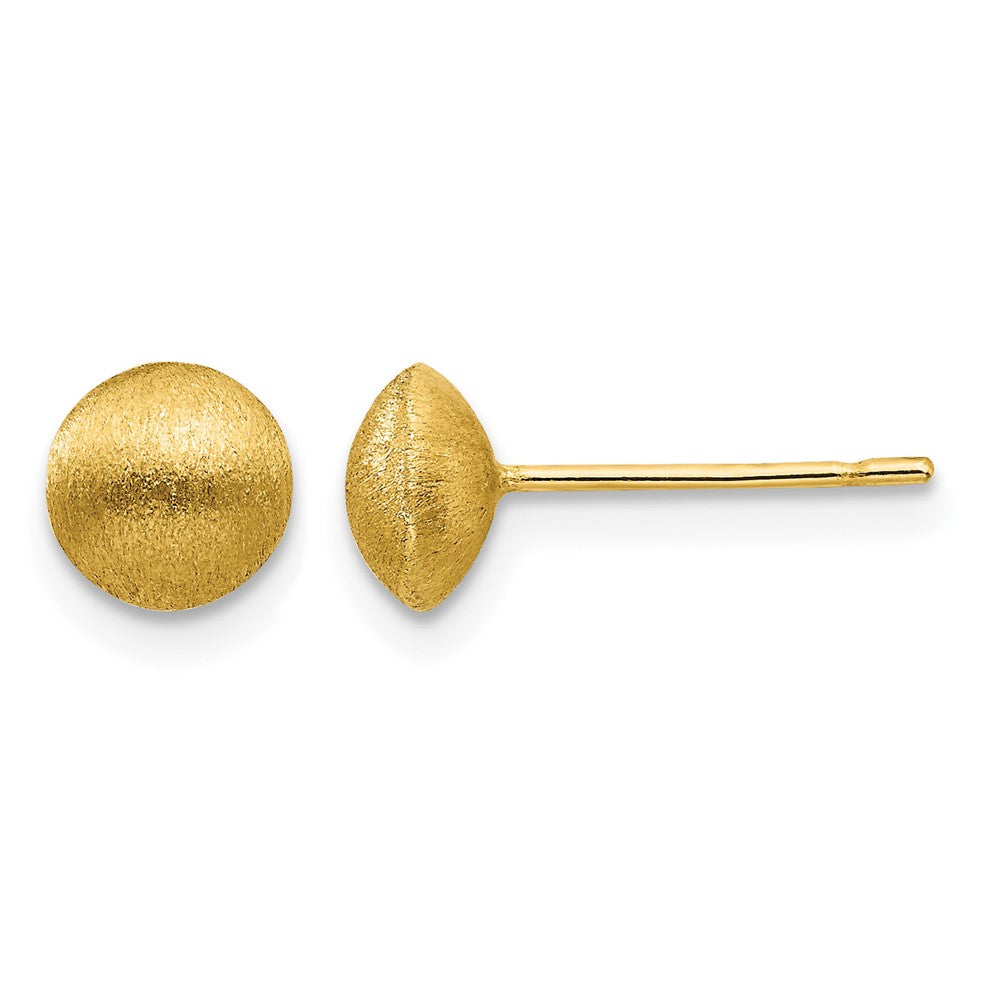 14K 7mm Satin Button Earrings