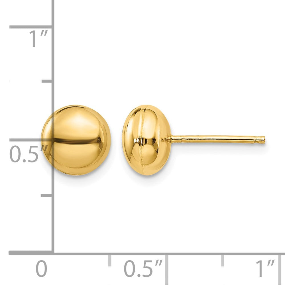 14k Polished 8mm Button Post Earrings