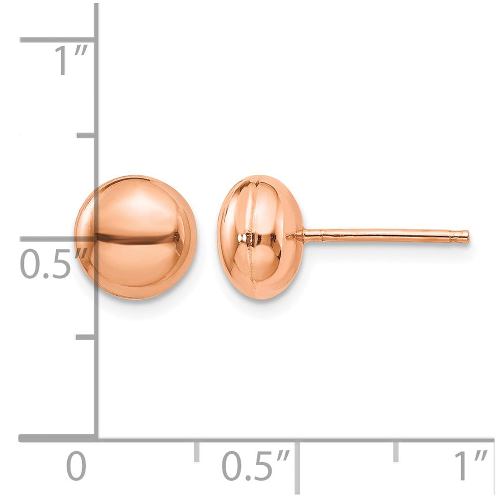 14k Rose Polished 8mm Button Post Earrings
