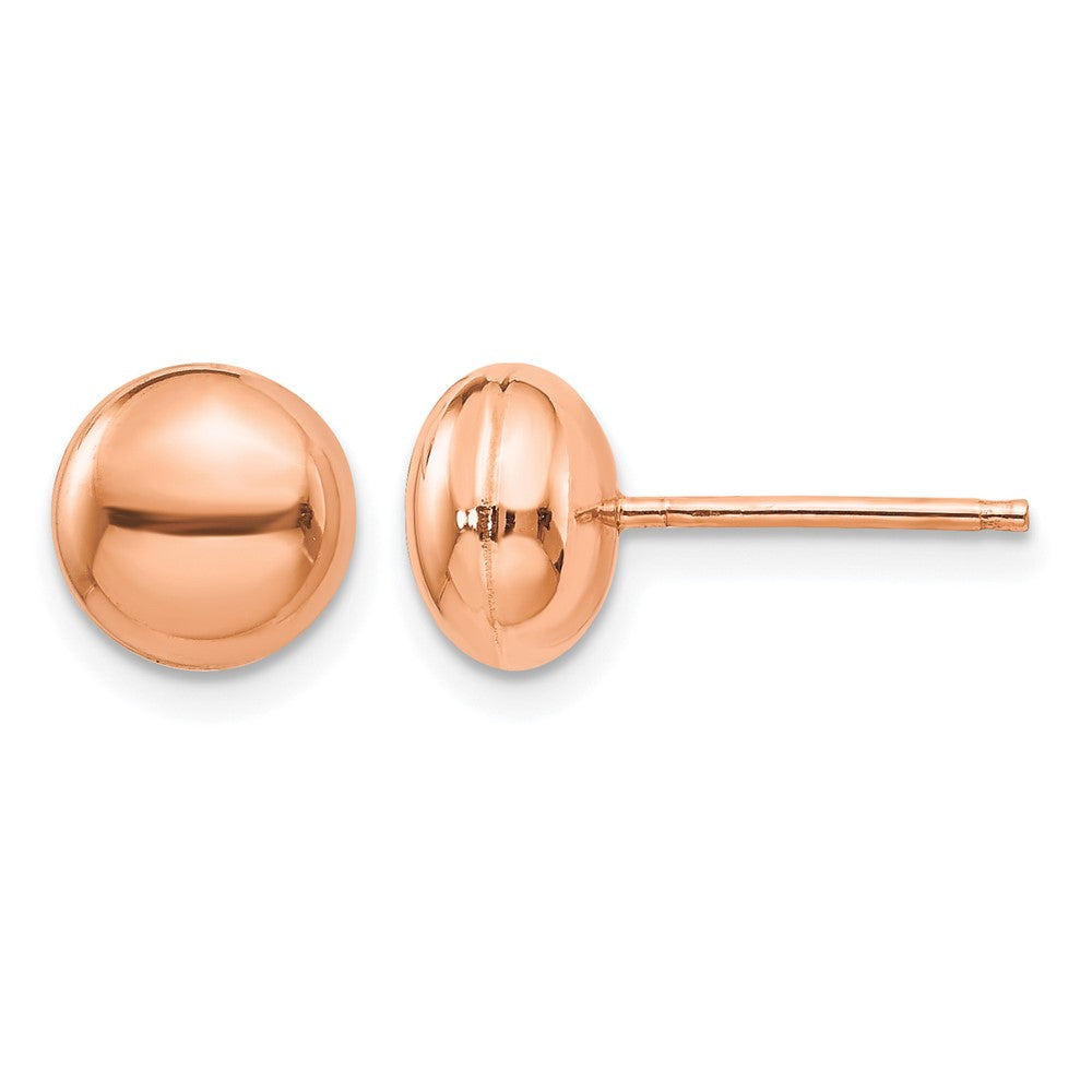 14k Rose Polished 8mm Button Post Earrings