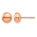 14k Rose Polished 8mm Button Post Earrings