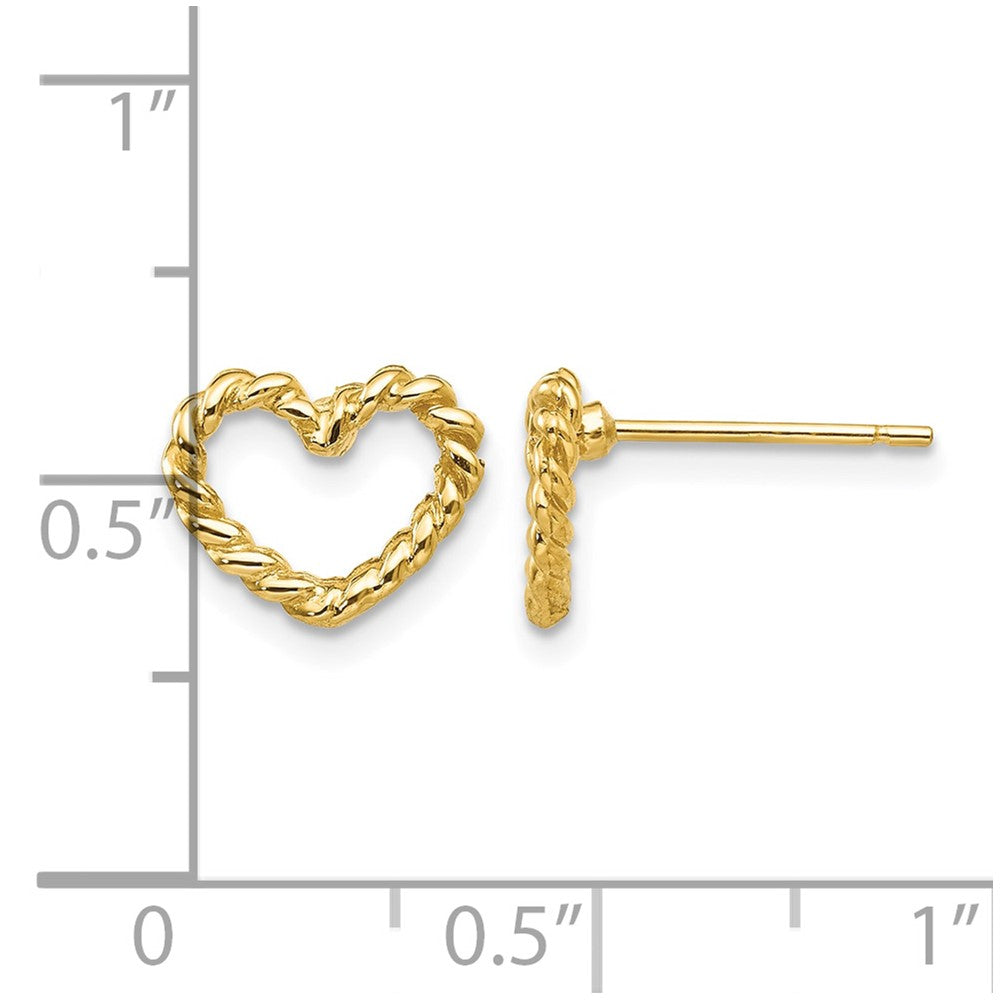 14k Heart Post Earrings