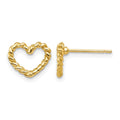14k Heart Post Earrings