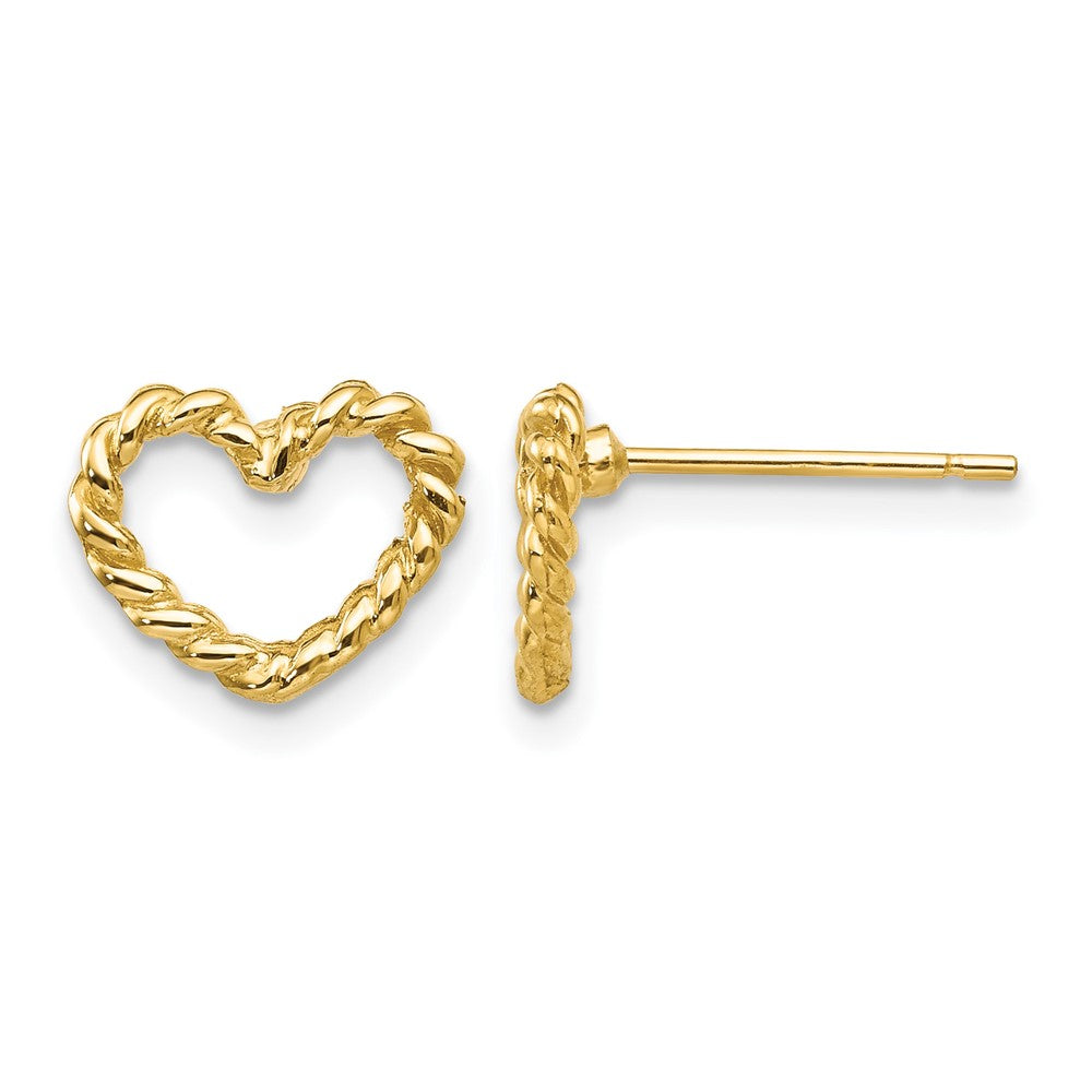 14k Heart Post Earrings