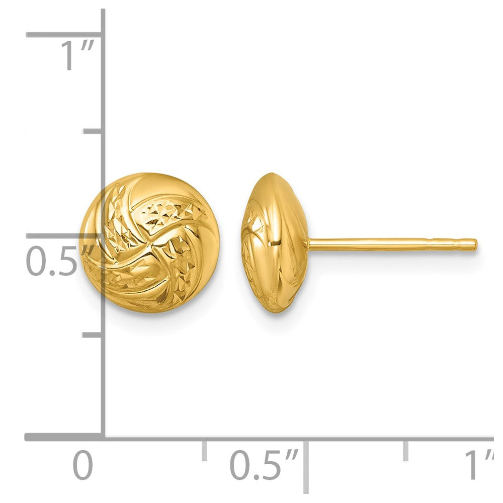 14k Polished Textured Post Earrings