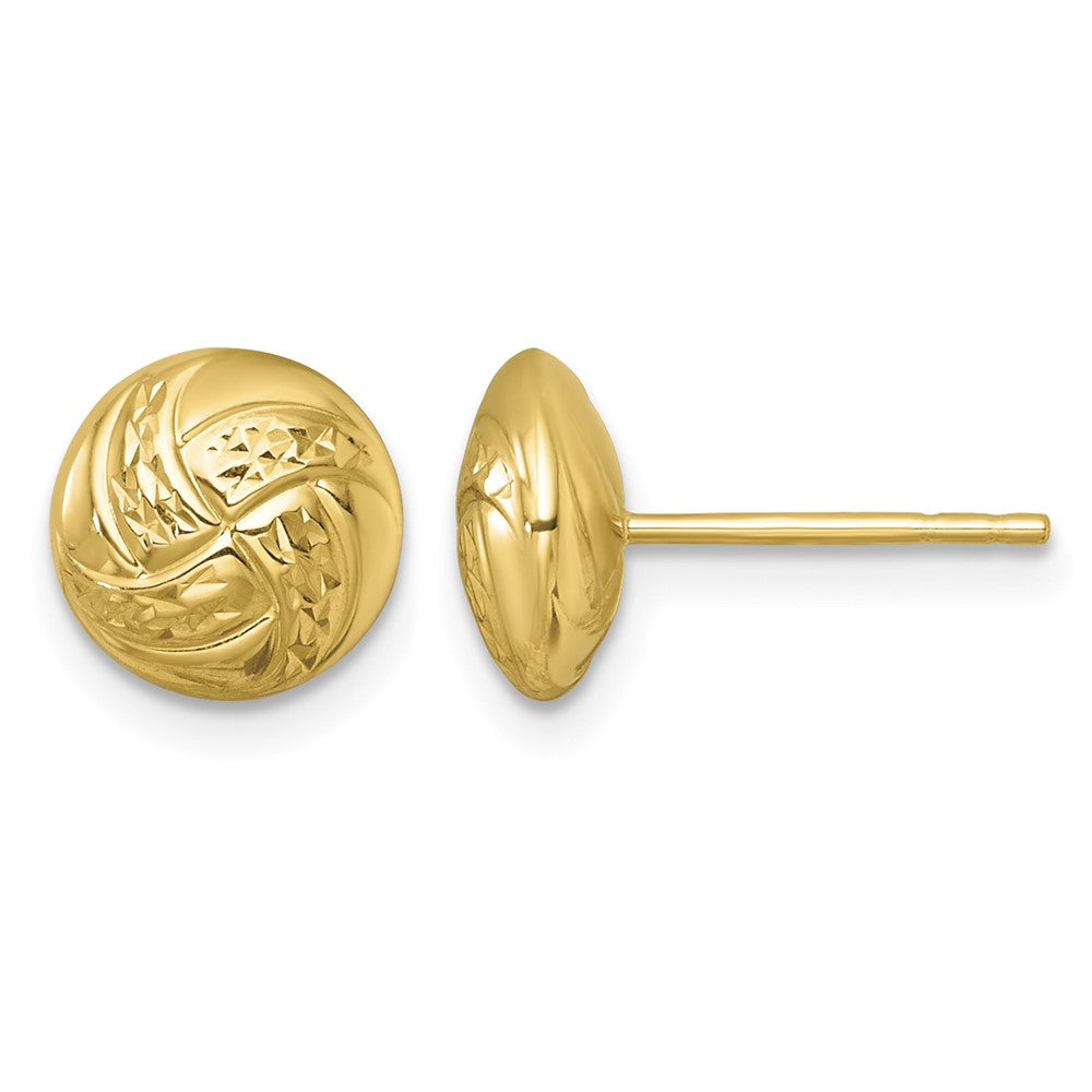 14k Polished Textured Post Earrings
