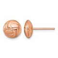 14k Rose Gold Polished Textured Post Earrings