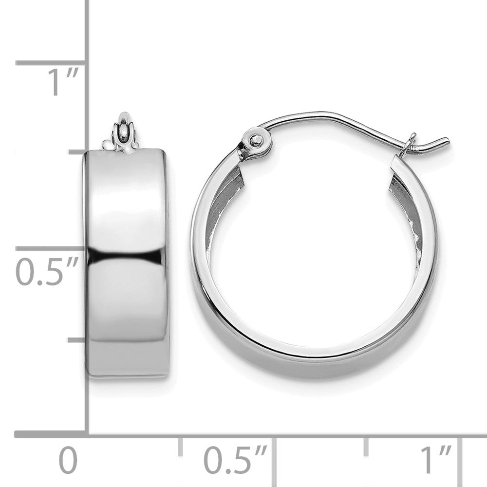 14k White Gold Fancy Hoop Earrings