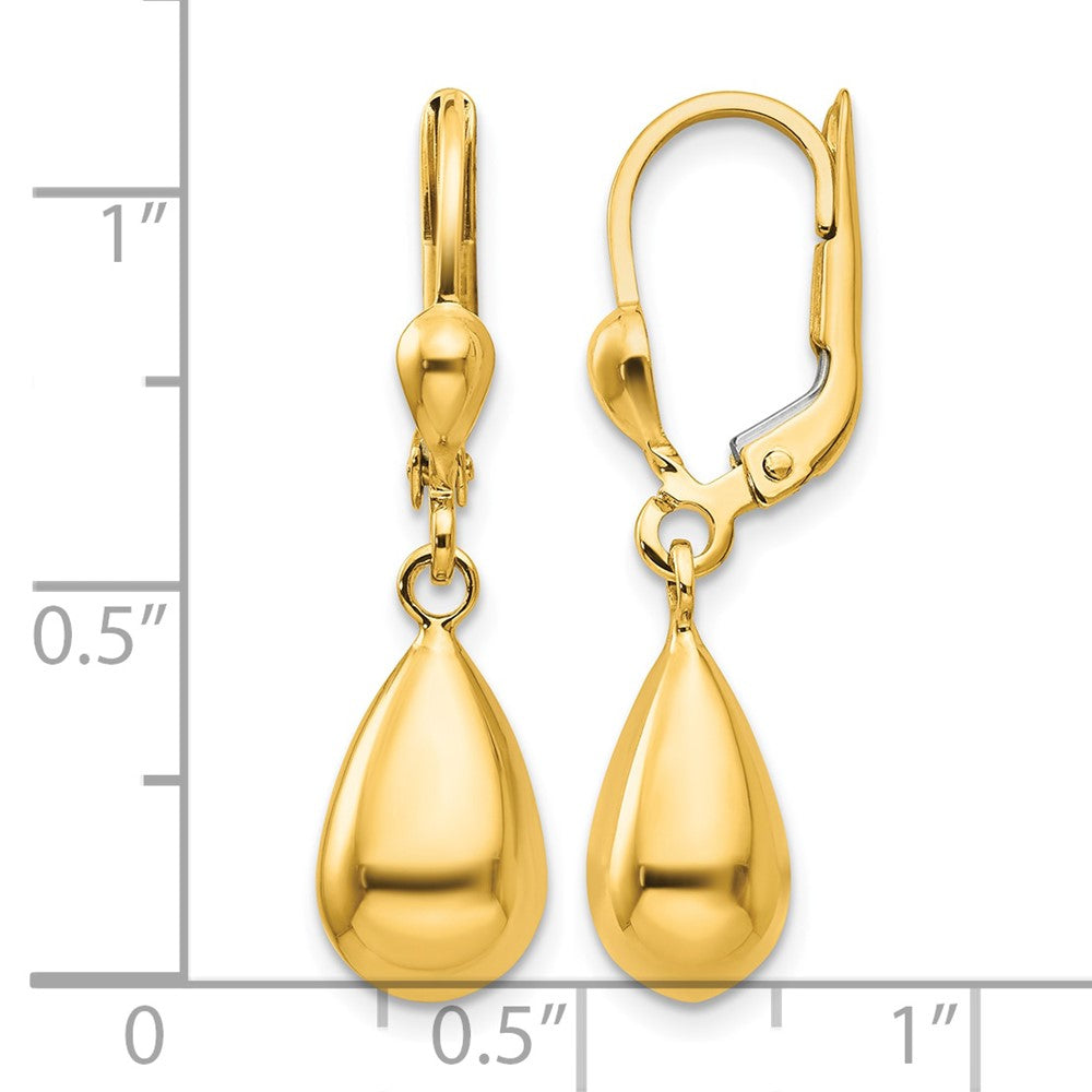 14k Polished Fancy Dangle Leverback Earrings