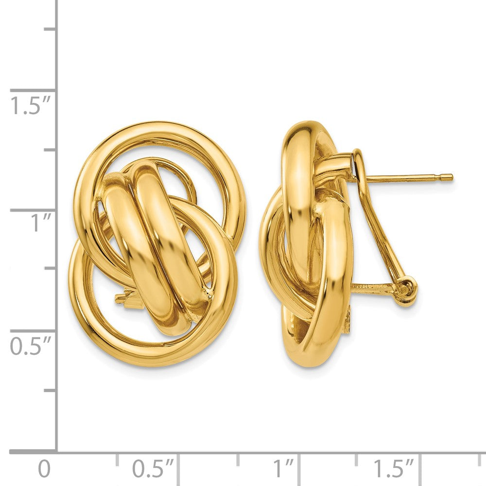 14k Polished Fancy Omega Back Post Earrings