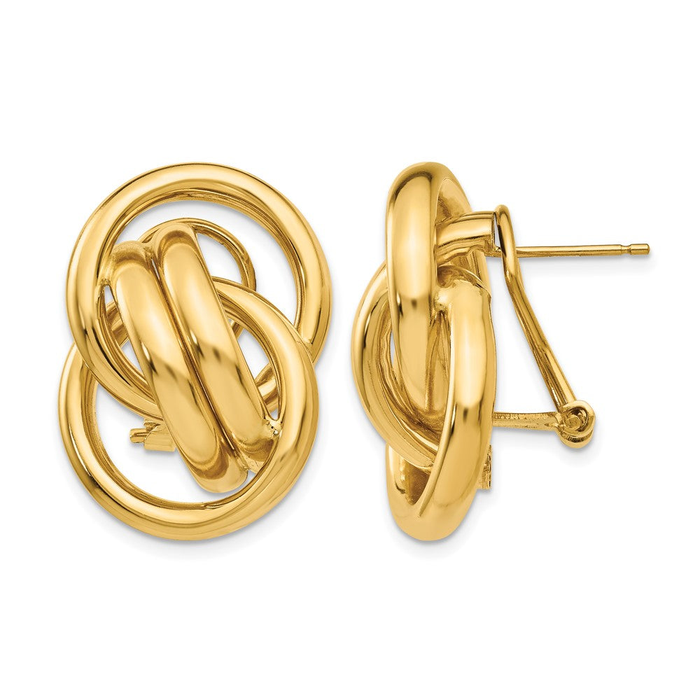 14k Polished Fancy Omega Back Post Earrings