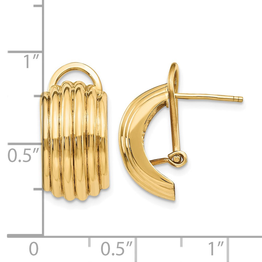 14k Polished Fancy Omega Back Post Earrings