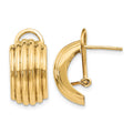 14k Polished Fancy Omega Back Post Earrings