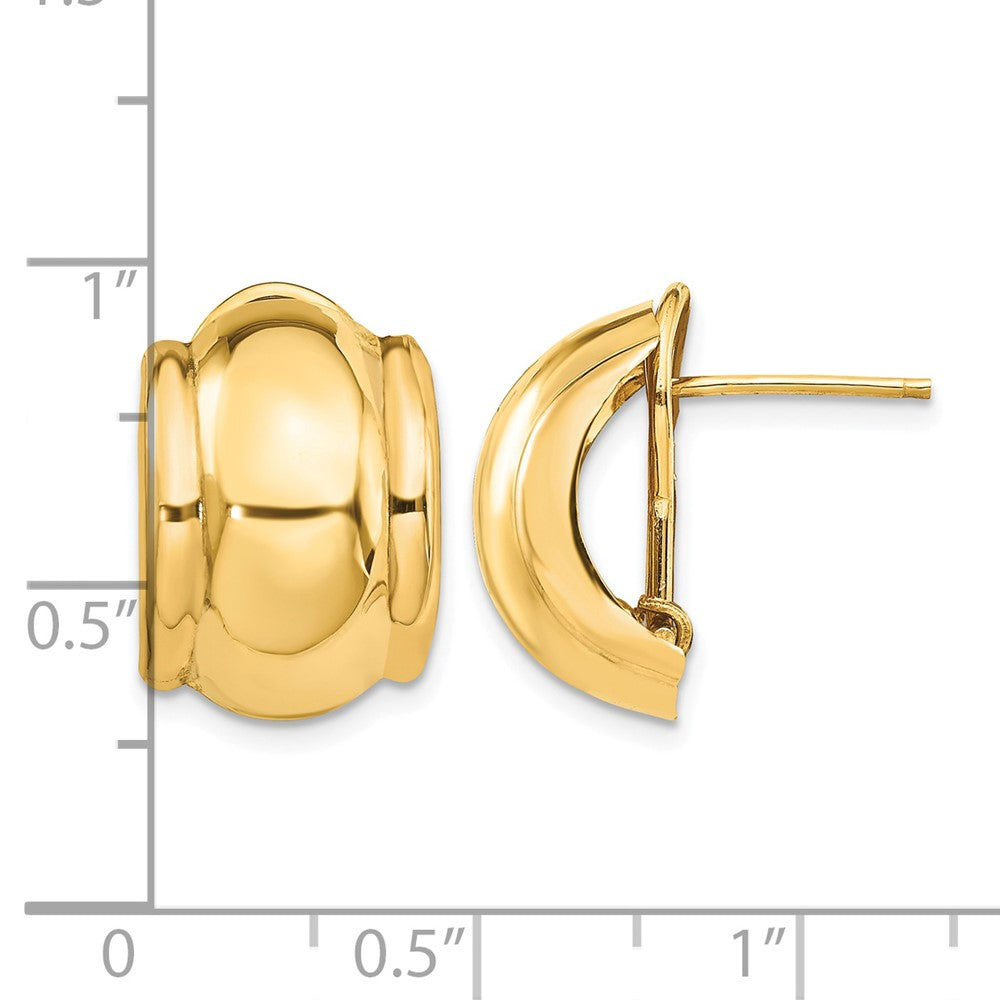 14k Polished Fancy Omega Back Post Earrings