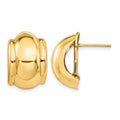14k Polished Fancy Omega Back Post Earrings