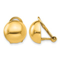 14k Non-pierced Half Ball Omega Back Earrings