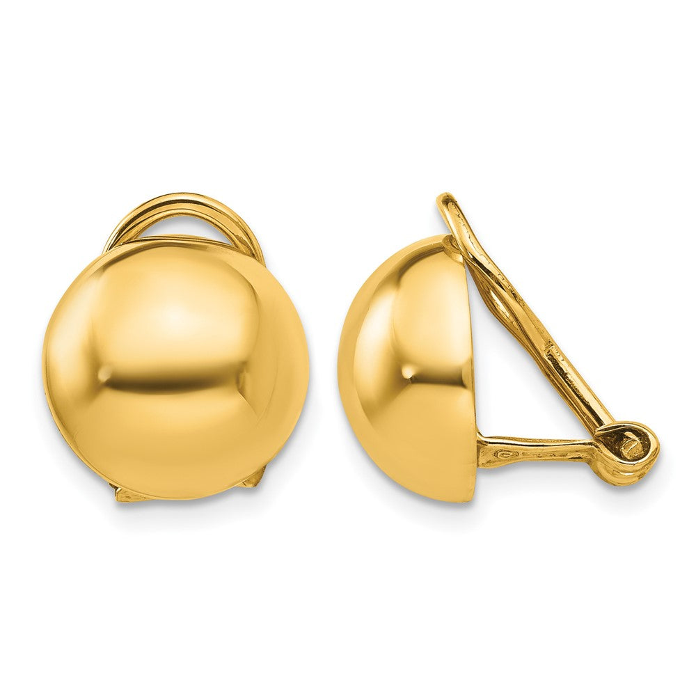 14k Non-pierced Half Ball Omega Back Earrings