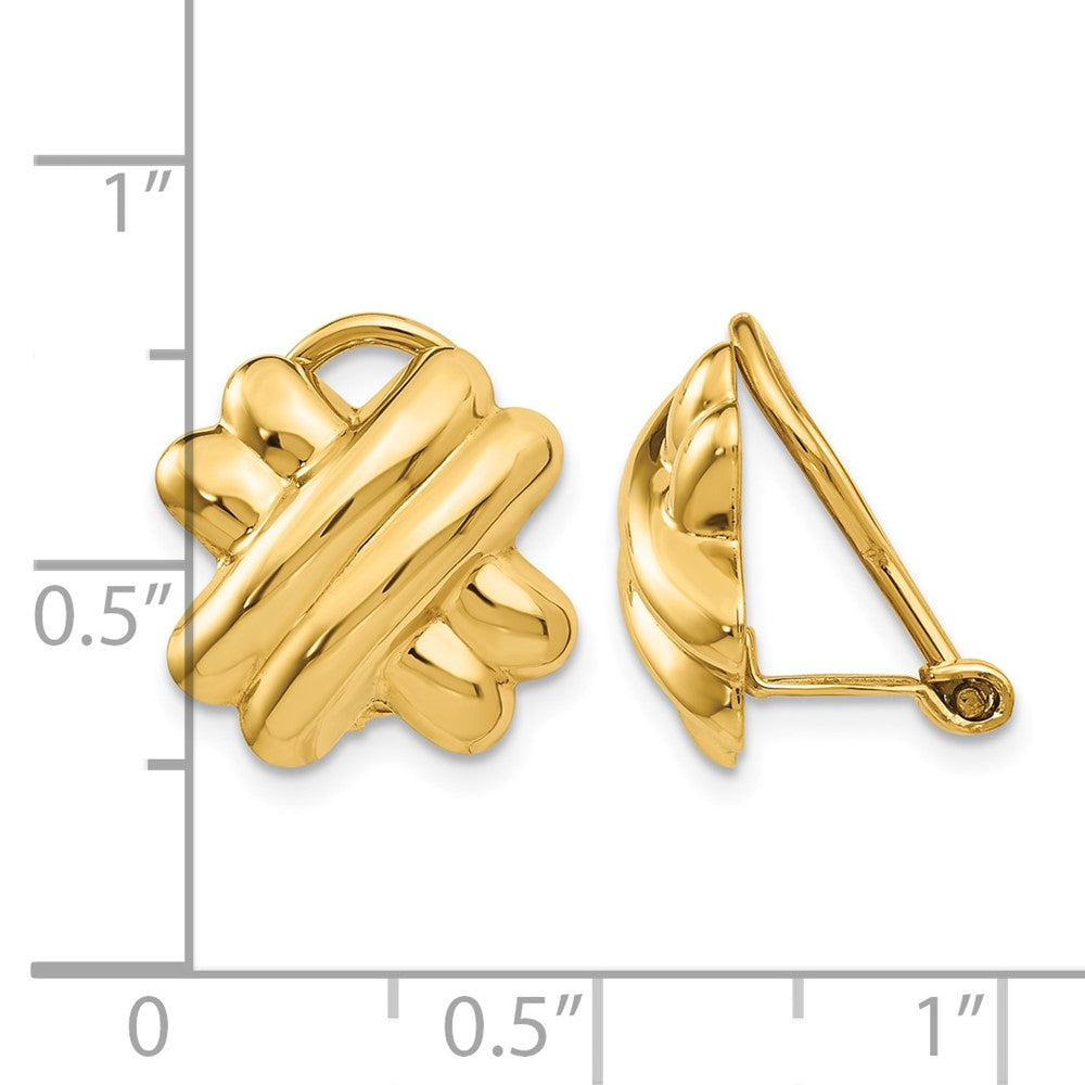 14k Non-pierced X Earrings