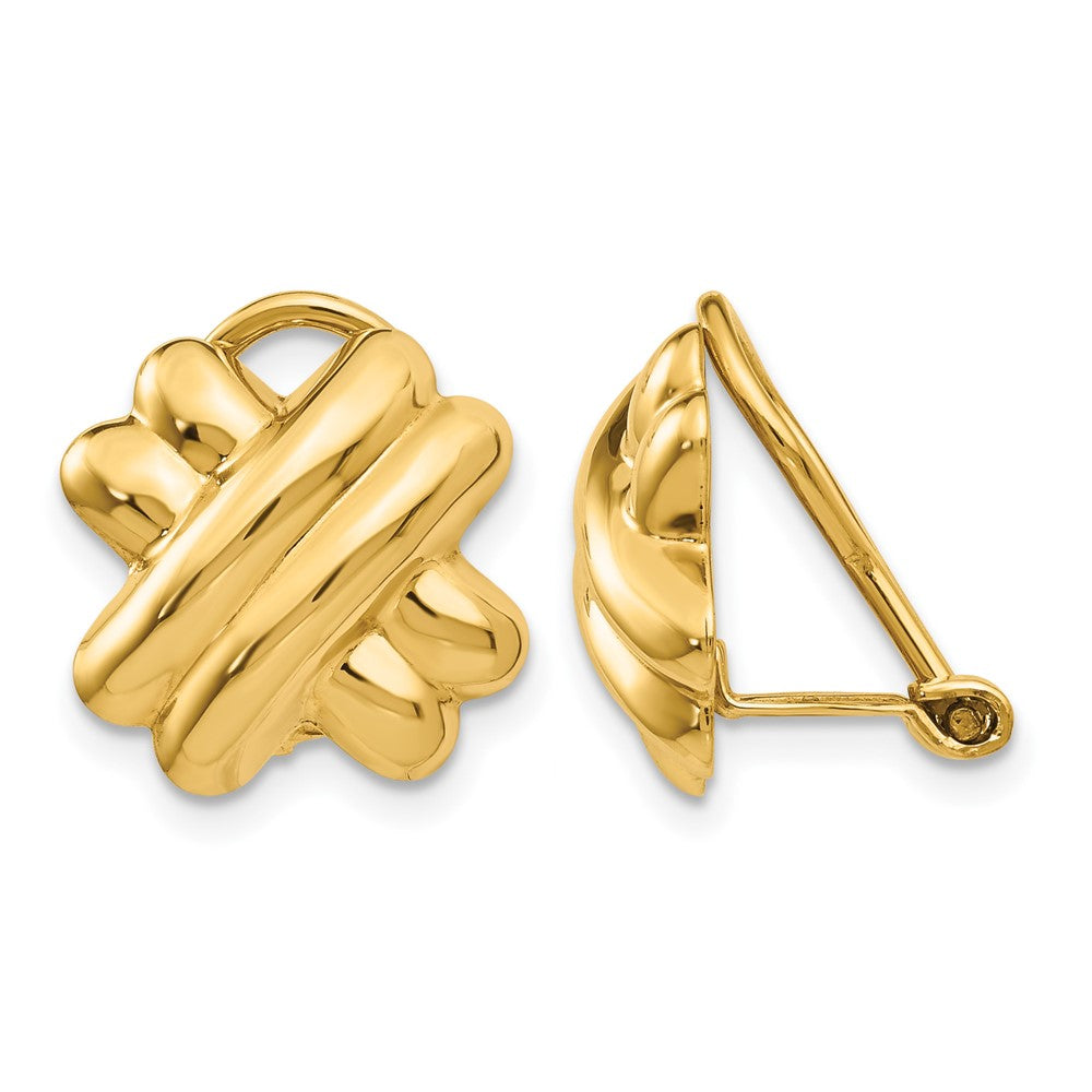 14k Non-pierced X Earrings