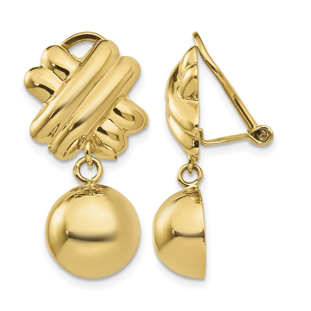 14k Non-pierced Fancy Ball Earrings