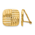 14k Non-pierced Basket weave Earrings