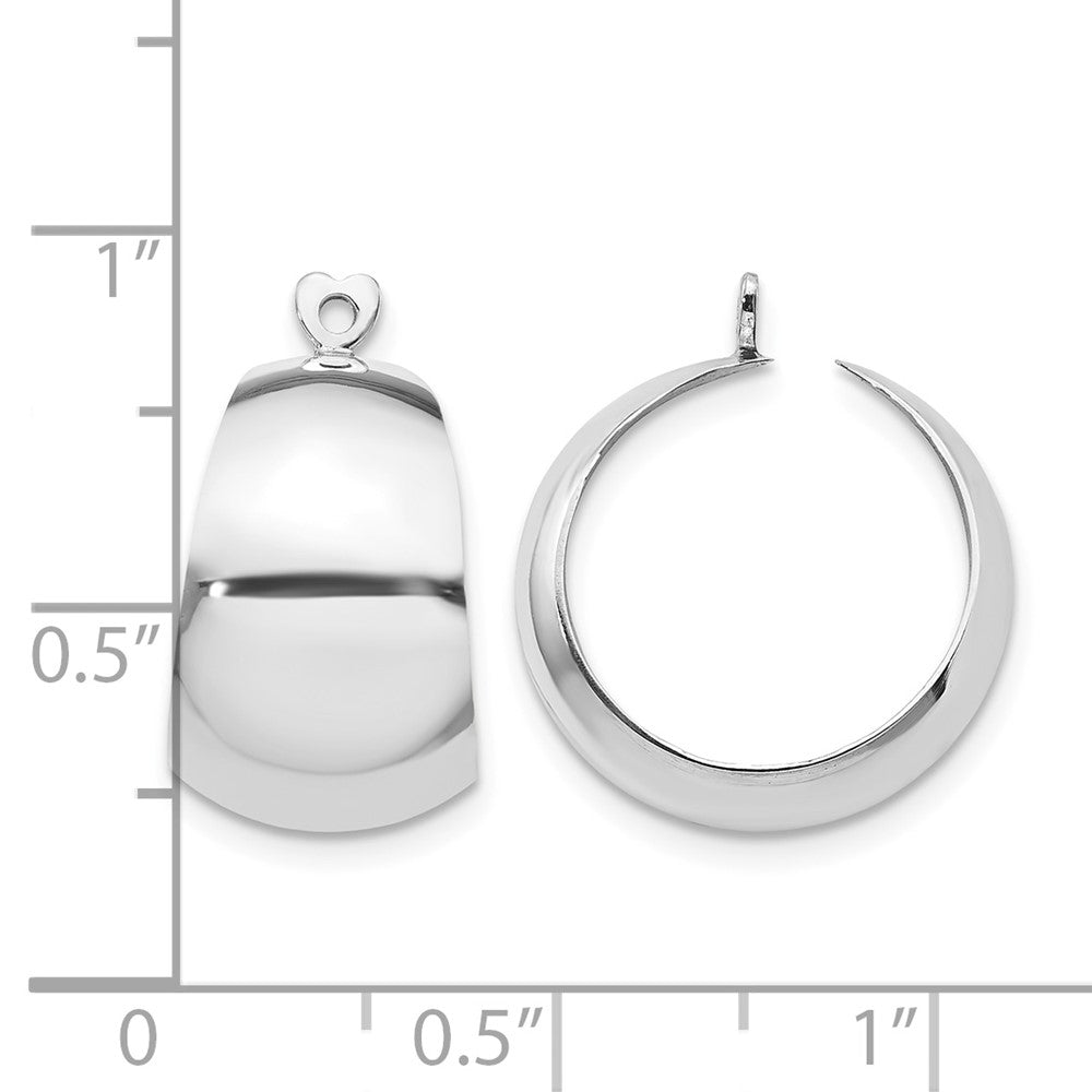 14k White Gold Polished Hoop Earring Jackets