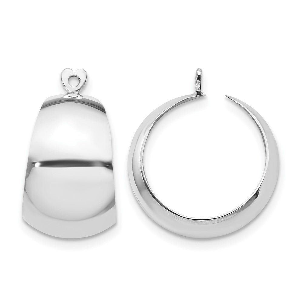 14k White Gold Polished Hoop Earring Jackets