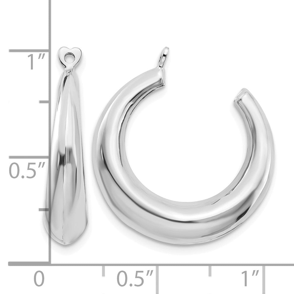 14k White Gold Polished Hoop Earring Jackets