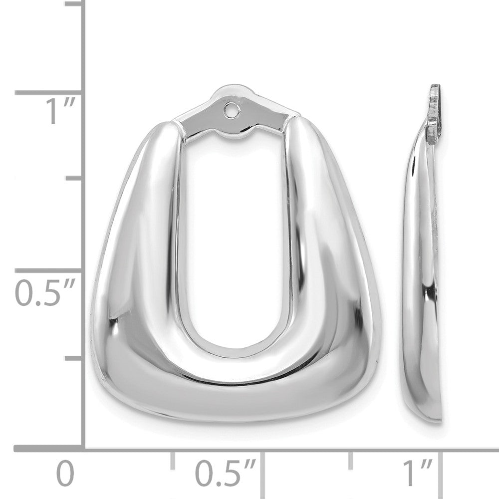 14k White Gold Polished Hoop Earring Jackets