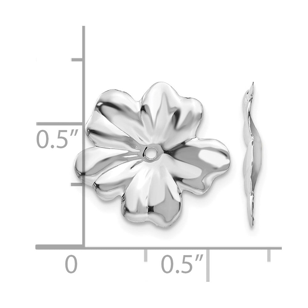 14k White Gold Floral Earring Jackets