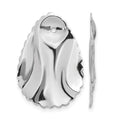14k White Gold Polished Hammered Oval Earring Jackets