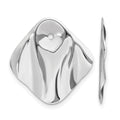 14k White Gold Polished Hammered Square Earring Jackets