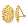 14k Polished Button Non-pierced Omega Back Earrings