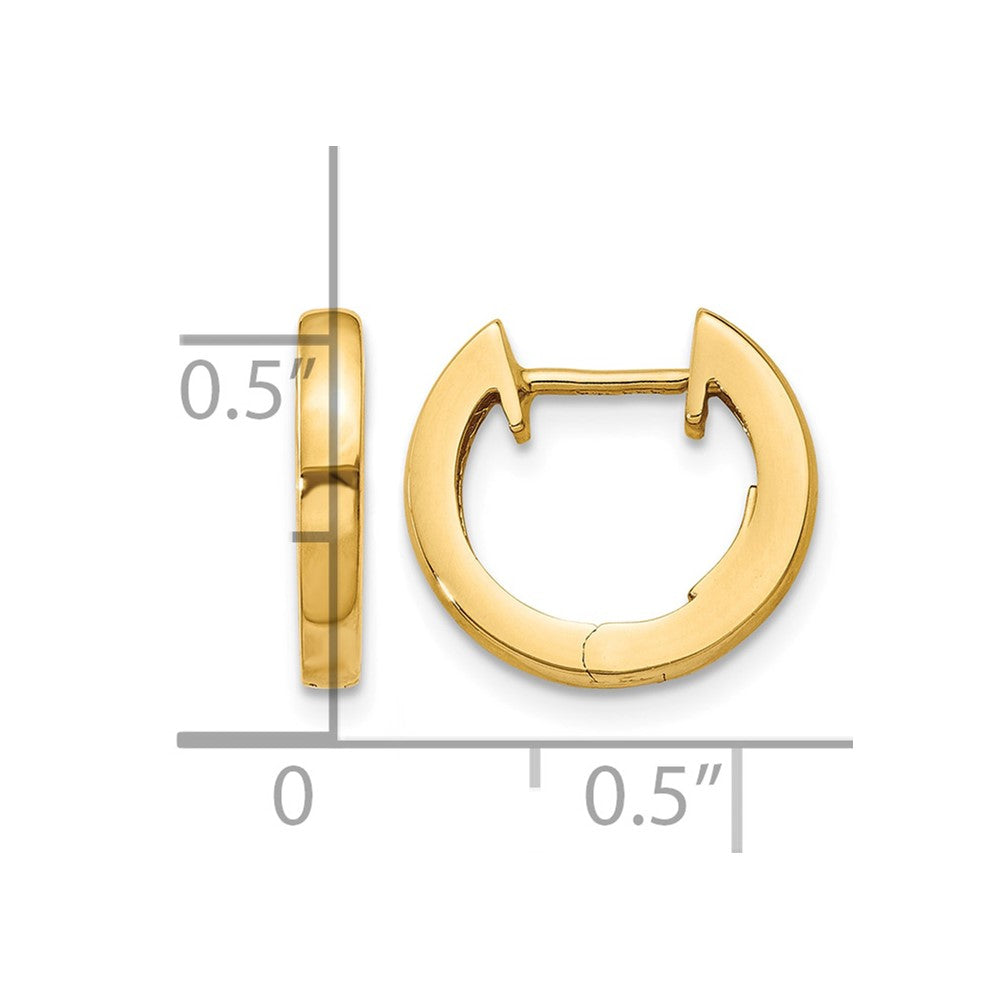 14k Polished 2MM Hinged Hoop Earrings