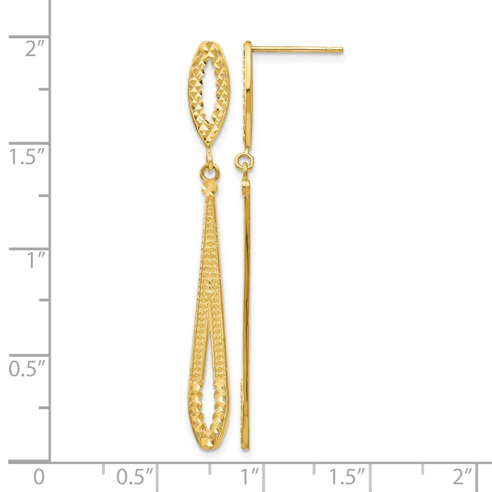 14k Diamond-cut Dangle Post Earrings