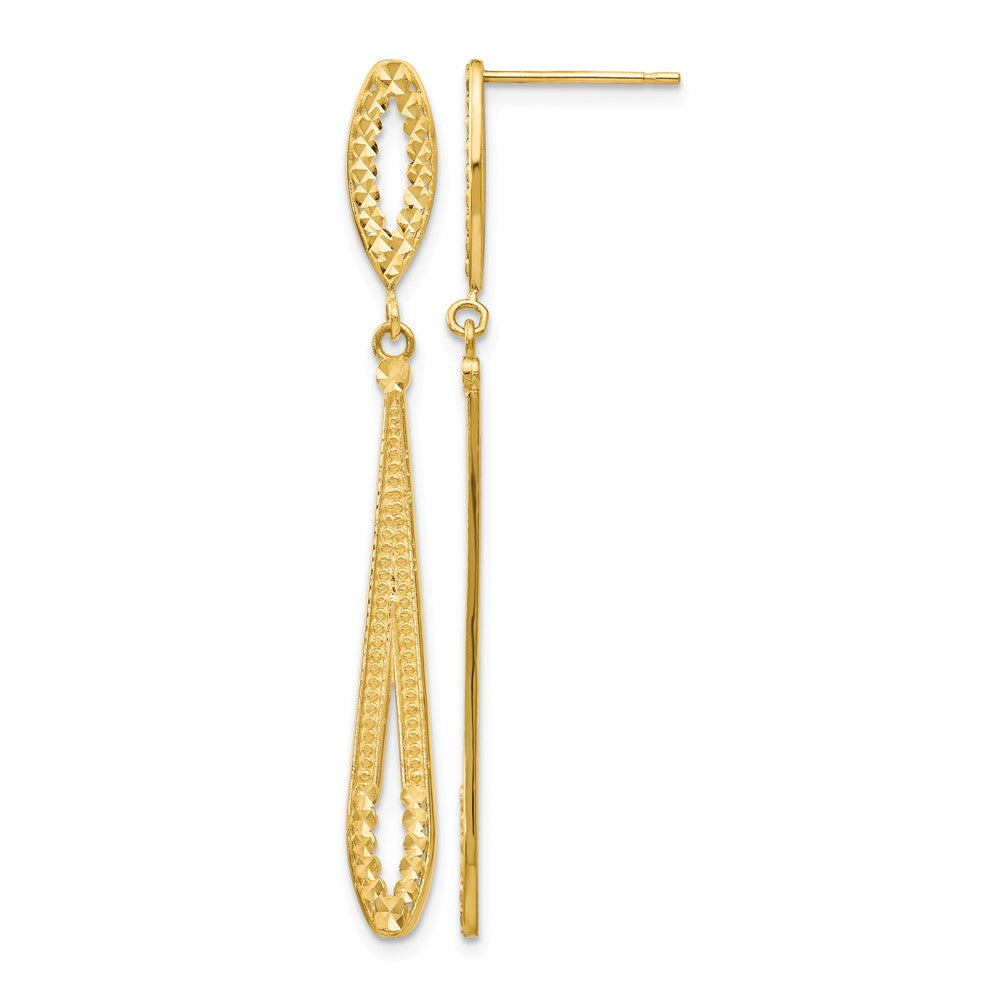 14k Diamond-cut Dangle Post Earrings