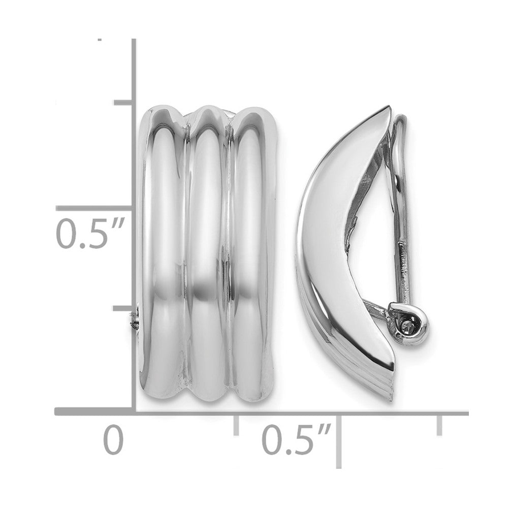 14k White Gold Omega Clip Non-pierced Earrings