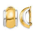 14k with Rhodium Omega Clip Non-pierced Earrings