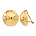 14k Omega Clip 20mm Hammered Non-pierced Earrings