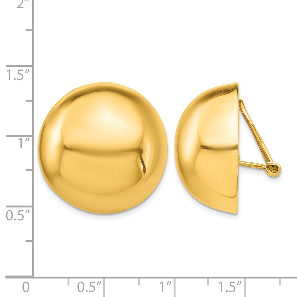 14k Omega Clip 24mm Half Ball Non-pierced Earrings