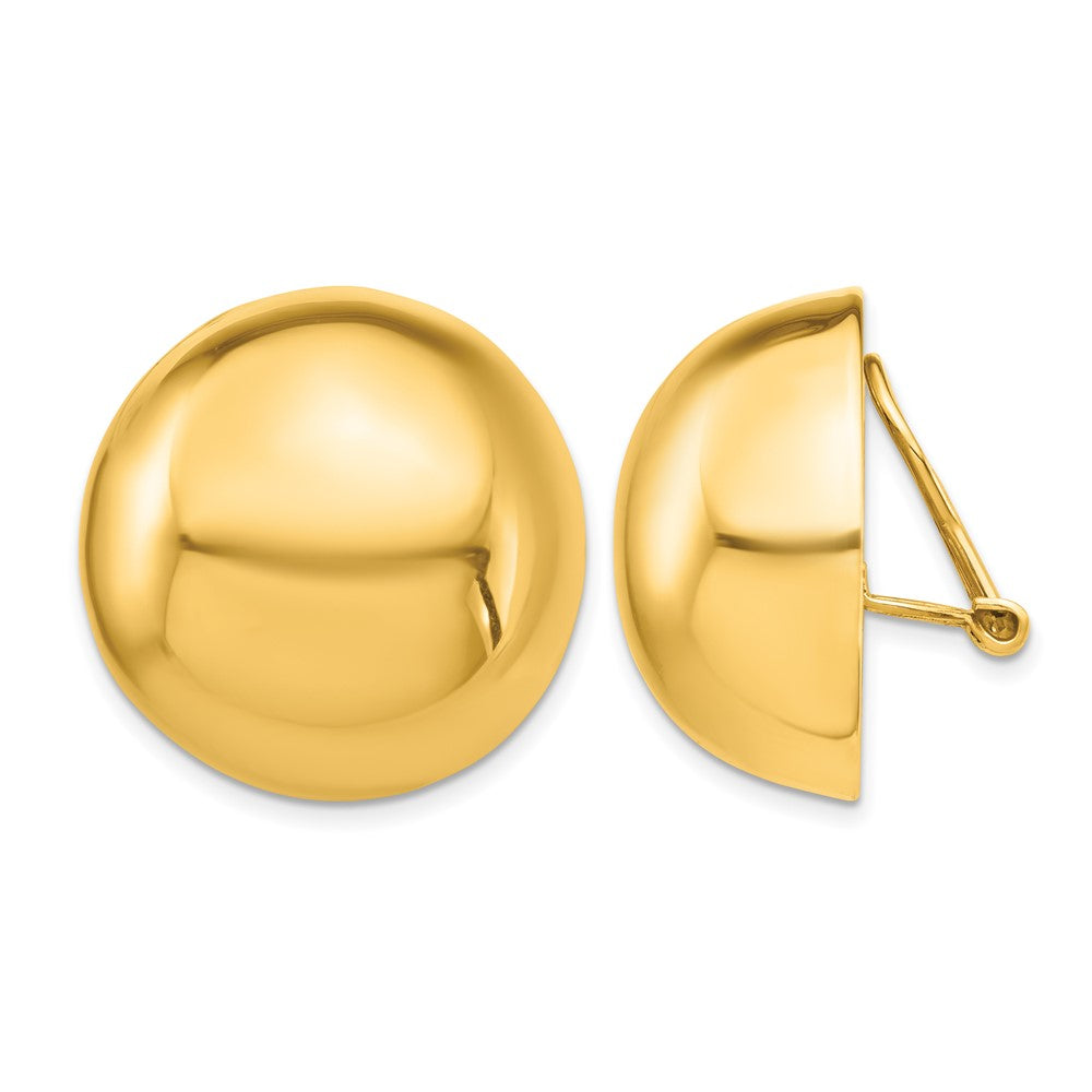 14k Omega Clip 24mm Half Ball Non-pierced Earrings