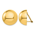 14k Omega Clip 20mm Half Ball Non-pierced Earrings