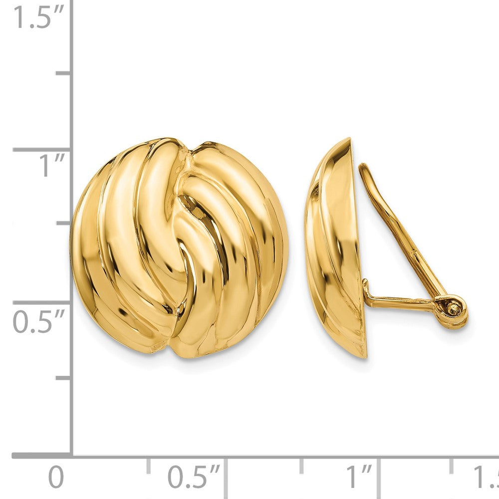 14k Omega Clip Polished Non-pierced Earrings