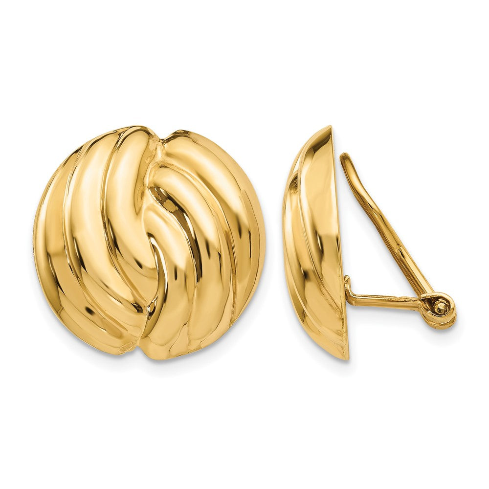 14k Omega Clip Polished Non-pierced Earrings