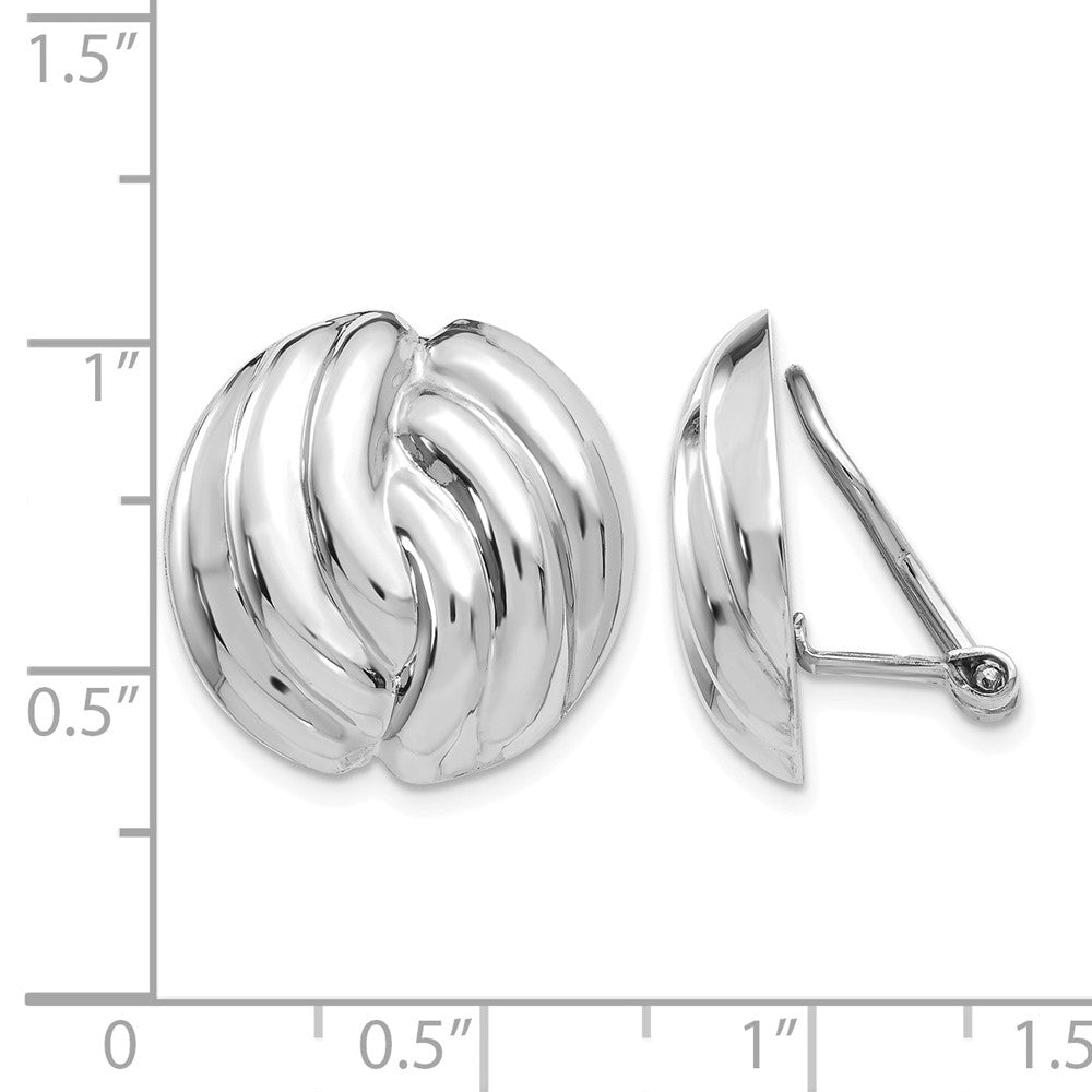 14k White Gold Omega Clip Non-pierced Earrings