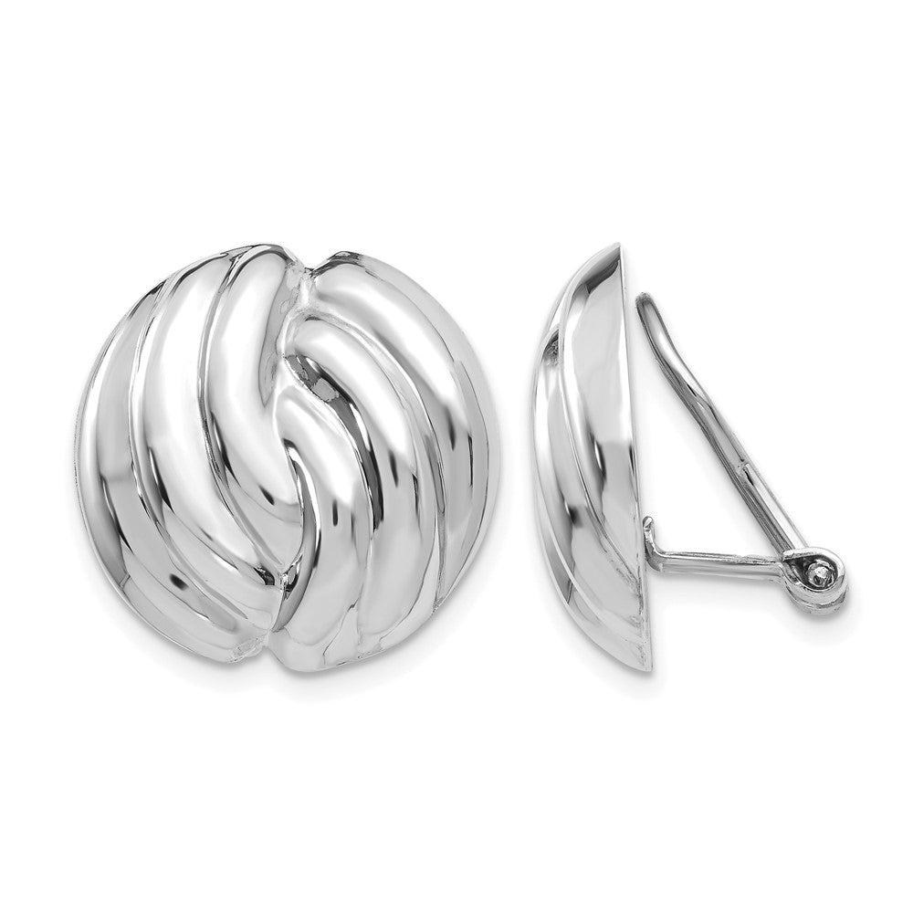 14k White Gold Omega Clip Non-pierced Earrings