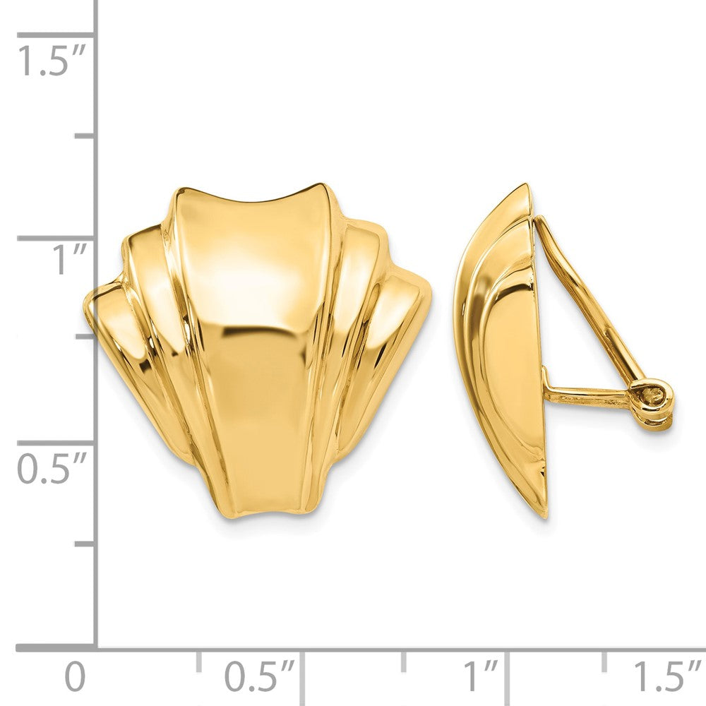 14k Omega Clip Polished Non-pierced Earrings